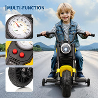 Moto elettrica Garvee 6V gialla con avviamento graduale e sospensioni: la prima moto elettrica per bambini dai 2 anni per passeggiate sicure in giardino
