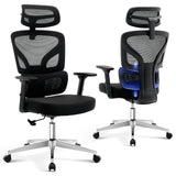Garvee Sedia Da Ufficio Ergonomica Con Supporto Lombare Regolabile, Braccioli 3D, Schienale Alto In Mesh Traspirante, Base Robusta, Casa E Ufficio, Nero - Nero-D