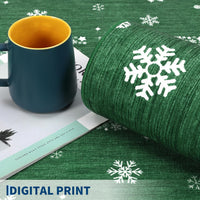 Tappeto natalizio Garvee verde 60x180 cm con alce, albero di Natale e fiocco di neve per corridoio, soggiorno, cucina