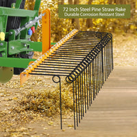 Rastrello da Giardino Garvee 72" 30 Denti Acciaio Elastico Giallo - Perfetto per Festa del Papà, Trattori Cat 0/1, Manutenzione Prato