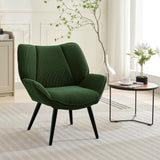 Garvee Poltrona Wingback in Velluto a Coste Ergonomica con Gambe in Metallo per Soggiorno o Camera, Design Mid-Century, Facile Montaggio, Colore Velluto a Coste - Grün