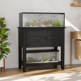 Garvee Supporto per Acquario 20-29 L con Stazione di Ricarica, Doppio Ripiano, Materiale Robusto, Porte Magnetiche, Anti-Ribaltamento, 80×40×78 cm