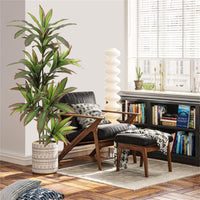 Albero di dracena artificiale Garvee da 4 piedi/5 piedi con rami e foglie di lunga durata, tessuto di seta, facile da pulire, vaso nero per casa e ufficio, verde