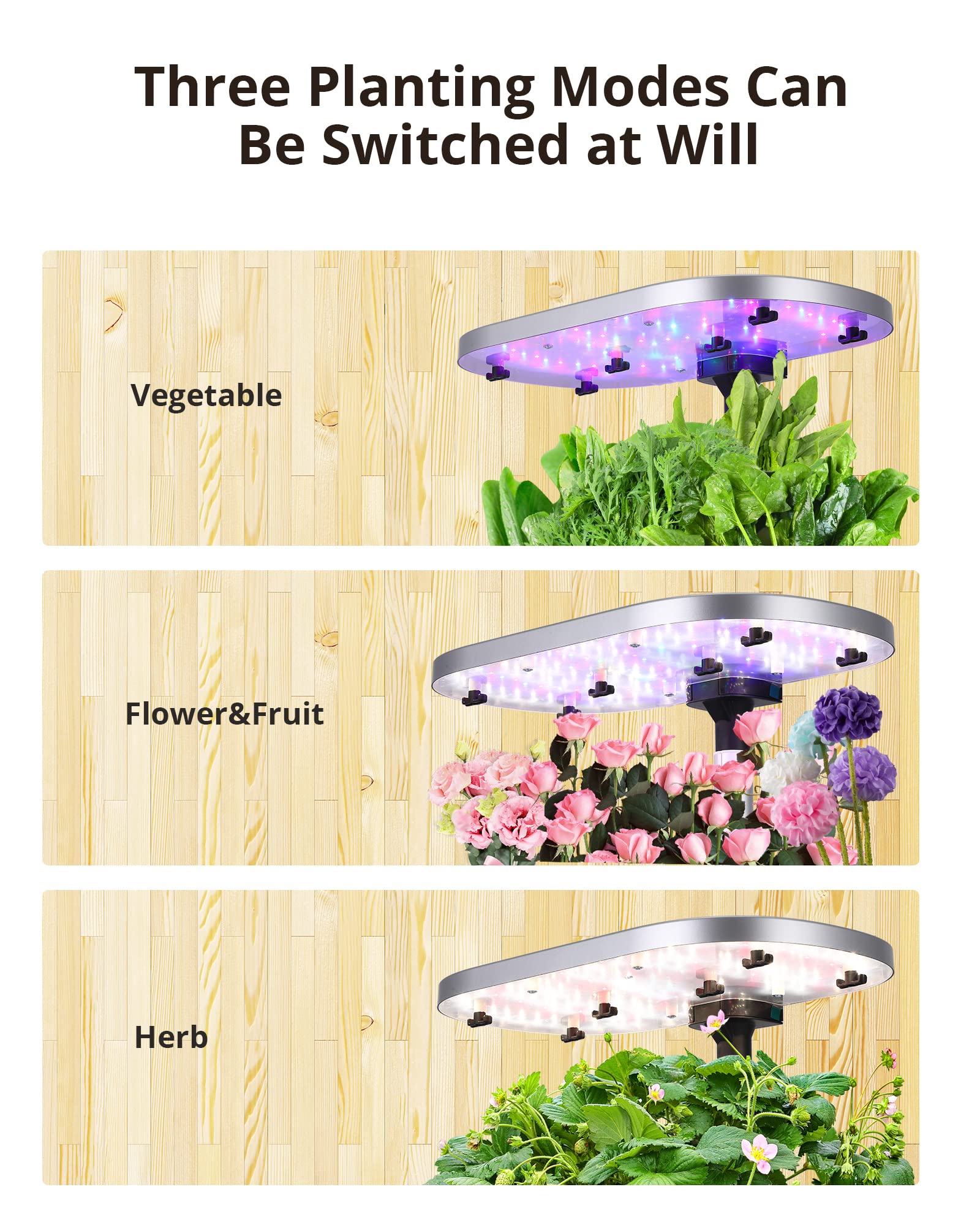 Garvee Sistema Idroponico Smart WiFi Garden 12 Pods con 5 Modalità LED 30W, Altezza Regolabile 20-76cm, Serra Interna per Erbe e Piante, Timer Automatico