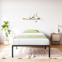 Garvee Letto matrimoniale in metallo con struttura a doghe in acciaio resistente per camera da letto, 14 pollici, metallo nero