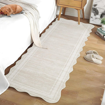 Tappeto da corridoio Garvee lavabile, 2x6 piedi, antiscivolo, antimacchia, in poliestere color crema, per cucina e corridoio