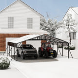Garvee Kit Carport 20x20, Tetto in Acciaio Zincato, Struttura Rinforzata, Copertura Alta, Grigio Elegante, Per Auto e RV