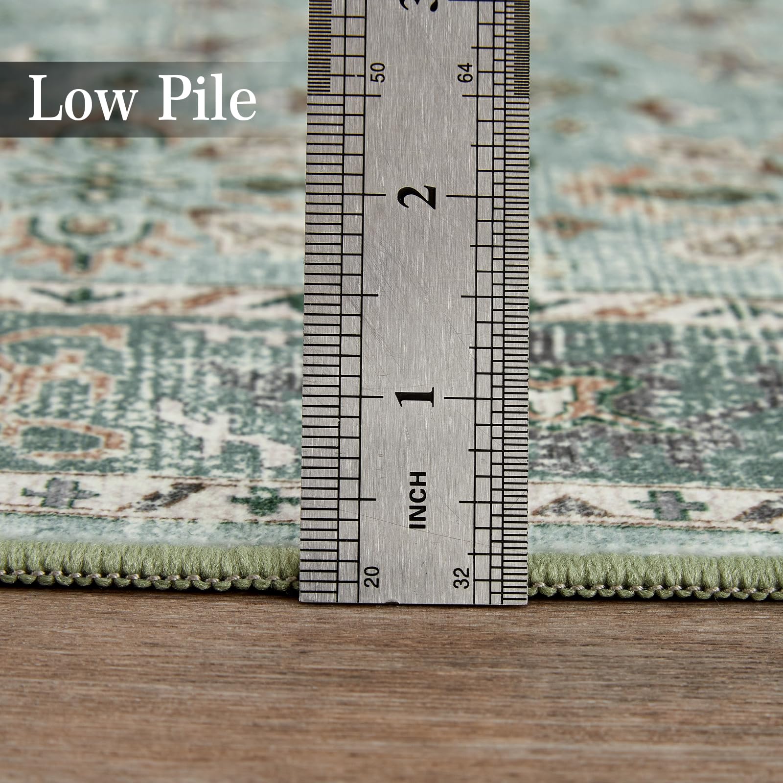 Tappeto vintage boho Garvee lavabile a pelo corto 80 x 150 cm antiscivolo per soggiorno, camera da letto, sala da pranzo