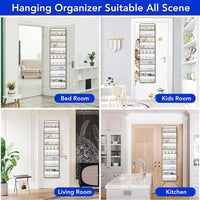 Garvee Organizer da appendere alla porta con 5 tasche a rete, capacità di carico di 40 libbre, materiale a rete, salvaspazio, versatile per cucina e bagno