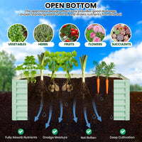 Aiuola rialzata Garvee, in metallo, 8x4x2 piedi, verniciata a polvere verde, per giardino e patio, resistente, antiruggine