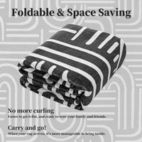 Tappeto per soggiorno Garvee 120x170 lavabile a pelo corto antiscivolo nero