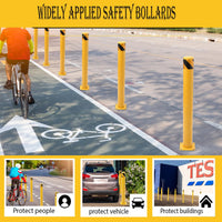 Paletto di sicurezza Garvee da 36 pollici in acciaio, diametro 4.5 pollici, giallo riflettente per controllare il traffico su eventuali parcheggi