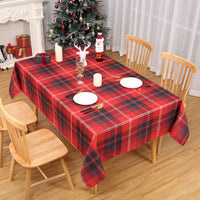 Garvee Tovaglia Natalizia Impermeabile in Poliestere 155GSM con Motivo Scozzese Rosso per Cucina e Sala da Pranzo 137x229 cm