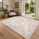 Garvee Tappeto Boemia Moderno Lavabile Antiscivolo Rosa 120x170cm per Soggiorno e Camera da Letto - Rosa