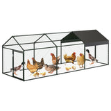 Pollaio Garvee grande 120x40x40 con 3 scomparti, resistente alle intemperie, struttura in acciaio robusto, protezione sicura per polli e conigli, nero - nero