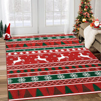 Tappetino natalizio Garvee grande Boho, lavabile in lavatrice, motivo albero di Natale e alce, materiale morbido, antiscivolo, 160x230 cm, soggiorno e camera da letto