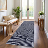 Tappeto Corridoio Garvee 60x230 cm Blu Effetto Cachemire per Ingresso e Camera da Letto Antiscivolo Lavabile - Blu