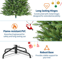 Albero di Natale artificiale Garvee da 225 cm con 700 LED in PE/PVC di alta qualità per soffitti alti ed eventi festivi