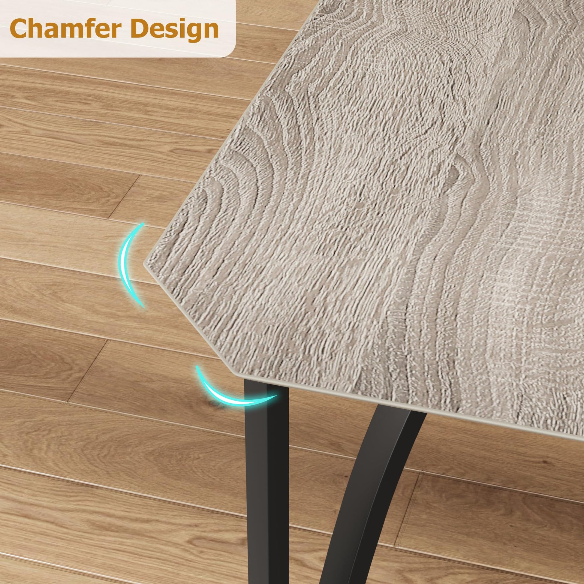 Set da pranzo Garvee per 4 persone con design smussato, cuscini di seduta in PU, MDF e acciaio, compatto, robusto, adatto a piccoli spazi, nero