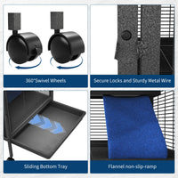 Gabbia per piccoli animali Garvee a 6 piani con rampe e piattaforme per porcellini d'India, conigli e cincillà, 31,9" x 20,5" x 58,6" in metallo, su ruote