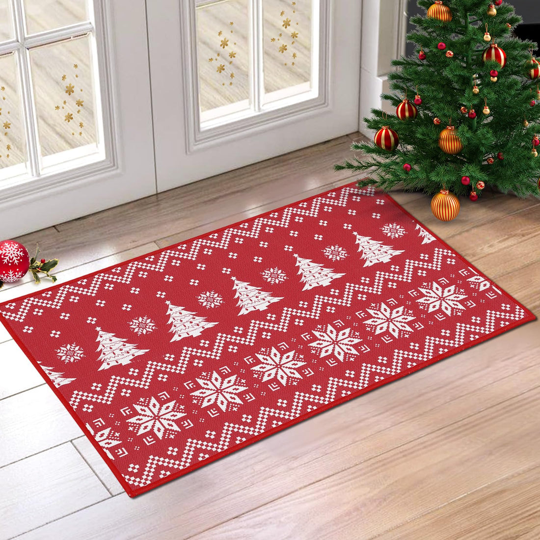 Zerbino Garvee Boho per interni ed esterni, 40 x 60 cm, lavabile in lavatrice, antiscivolo, stile fattoria