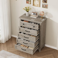 Cassettiera Garvee a 5 cassetti con ampio spazio di archiviazione, in legno MDF, tavolo impermeabile per camera da letto e soggiorno, 31,5x15,8x41,3 pollici, colore naturale