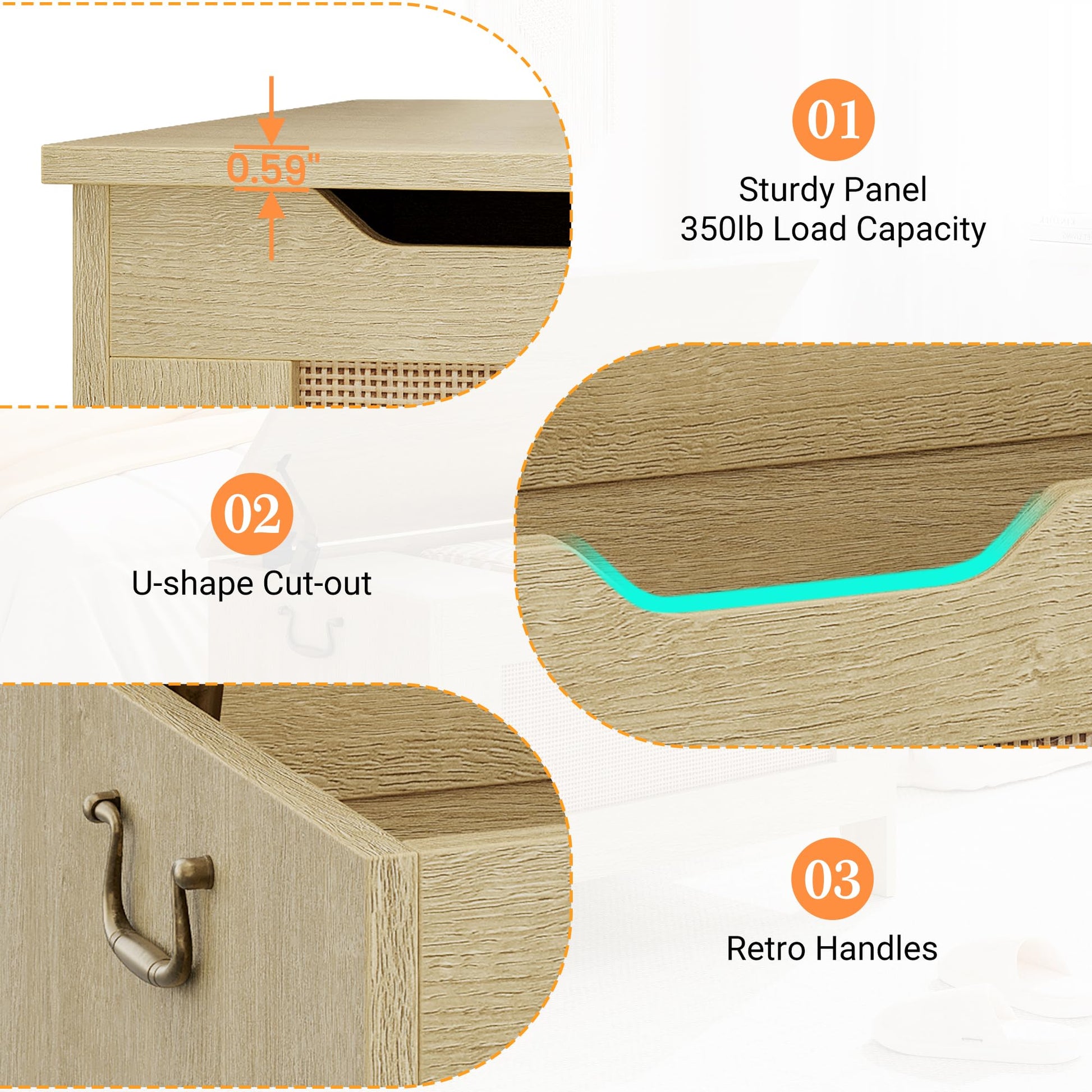 Scatola portaoggetti in legno Garvee con cerniera di sicurezza, coperchio a chiusura ammortizzata, stile fattoria, rovere naturale per soggiorno e sala giochi, capacità di carico di 350 libbre