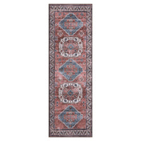 Tappeto vintage per soggiorno Garvee, morbido, lavabile, stile fattoria orientale, rosa, 60x230 cm