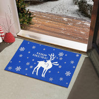 Garvee Deurmat Tappeto antiscivolo natalizio 50x80 cm Tessuto non tessuto cattura sporco Bianco Blu Per ingresso interno ed esterno