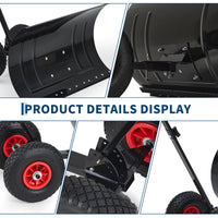 Pala da neve Garvee 74×42cm pieghevole – Pala da neve grande con manico singolo per una pulizia efficiente, pieghevole ed ergonomica