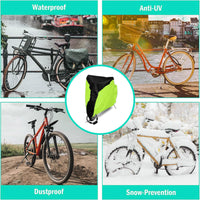 Garvee Copertura per Bicicletta 210D Oxford Impermeabile con Fori per Lucchetto e Strisce Riflettenti in PU per Mountain Bike Nero Verde XL
