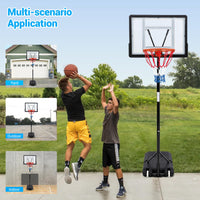 Canestro Basket Esterno Garvee Regolabile 5,2-7 Piedi - Tabellone HDPE 33" Infrangibile, Ruote, Acciaio Resistente Intemperie Giardino Cortile