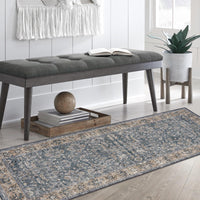 Tappeto lavabile Garvee 80 x 150 cm marrone-grigio cashmere-cotone boho vintage soggiorno sala da pranzo