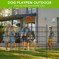 Recinzione decorativa da giardino Garvee, 10 pannelli, filo metallico antiruggine, recinzione flessibile per animali per cortile e patio, 40 pollici di altezza, 29 piedi di lunghezza, nero