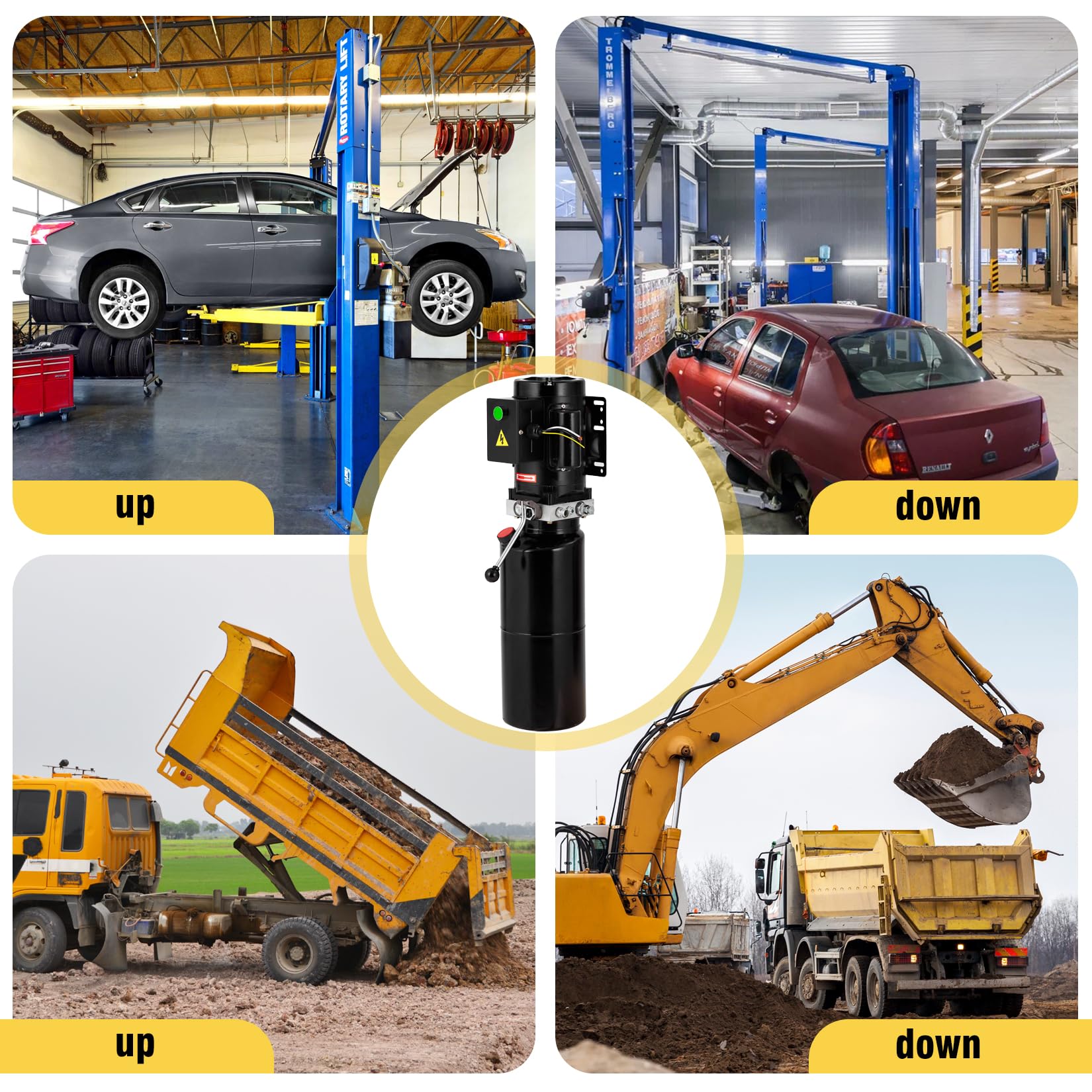 Gruppo idraulico Garvee 105 Quart – motore da 3 kW, per carrelli elevatori, piattaforme elevatrici e rimorchi ribaltabili