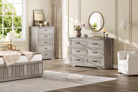 Cassettiera Garvee a 5 cassetti per camera da letto con ampio spazio di archiviazione e protezione antiribaltamento, legno MDF, grigio, soggiorno e cameretta dei bambini