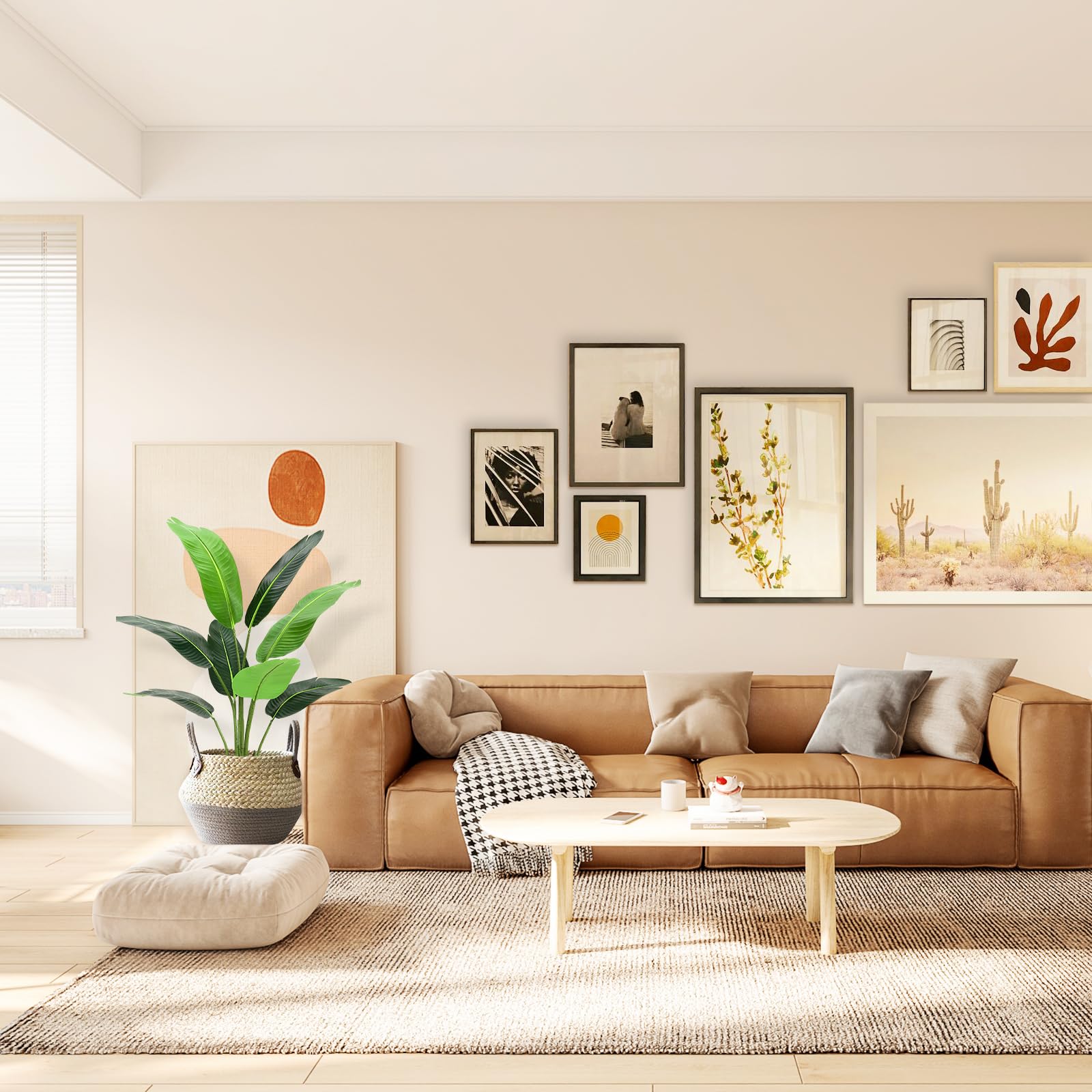 Palma artificiale Garvee, uccello del paradiso, 4 piedi, foglie regolabili, materiale in seta resistente, ufficio e soggiorno, verde