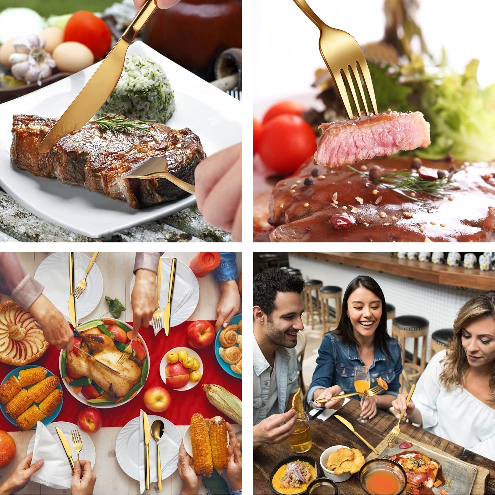 Set di posate Garvee da 30 pezzi per 6 persone, acciaio inossidabile, finitura a specchio, ergonomico, antiruggine, per casa e ristorante