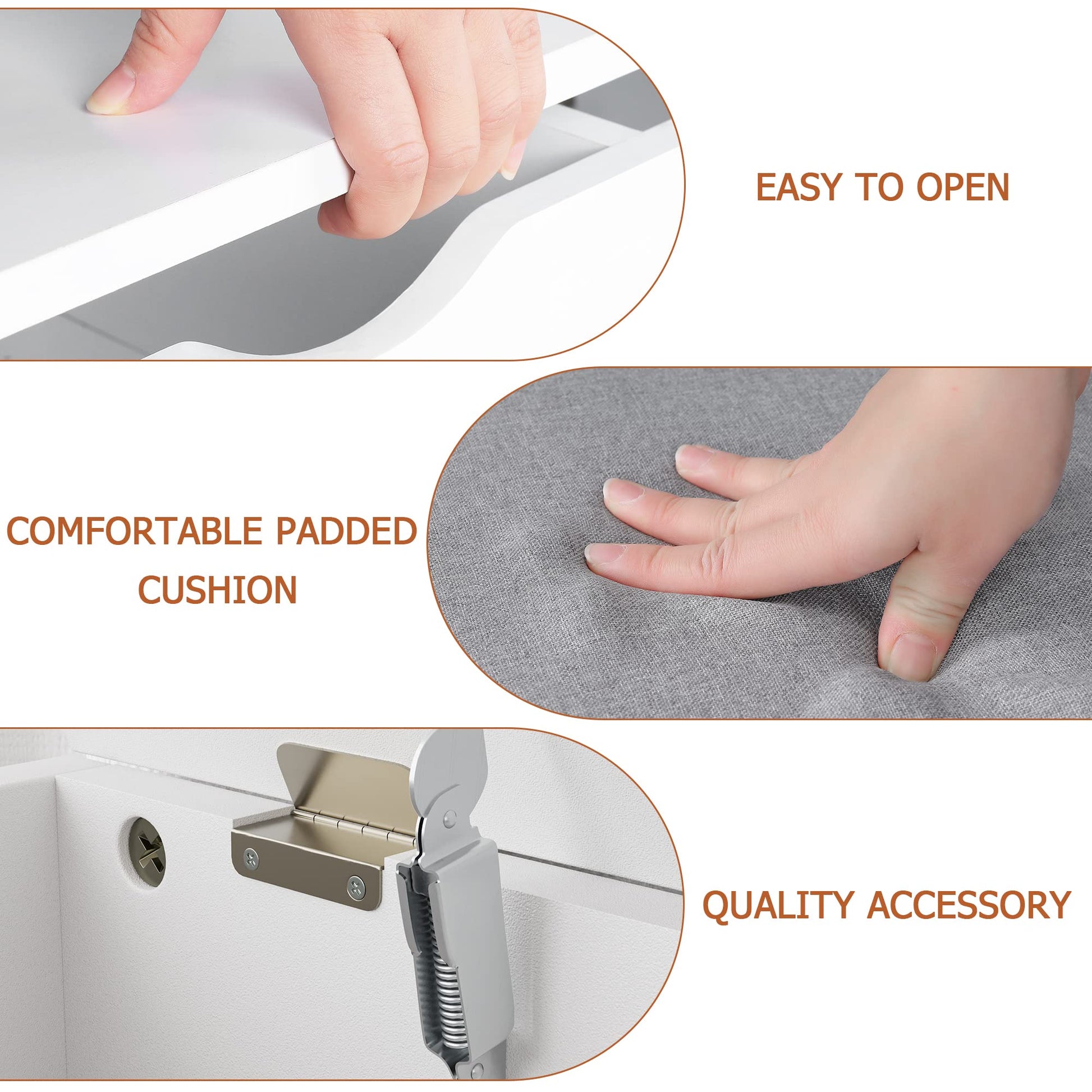 Panca contenitore Garvee con scarpiera, 2 ripiani, seduta imbottita, truciolato, corridoio, camera da letto, 39,3x11,8x22,4 pollici