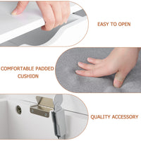 Panca contenitore Garvee con scarpiera, 2 ripiani, seduta imbottita, truciolato, corridoio, camera da letto, 39,3x11,8x22,4 pollici