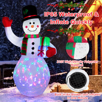 Garvee Pupazzo di neve gonfiabile 240 cm con luce rotante a LED Decorazione natalizia colorata impermeabile da giardino