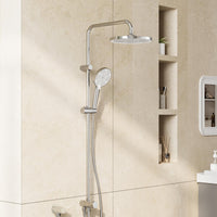 GARVEE Colonna doccia a pioggia senza raccordi cromata – Colonna doccia in acciaio inox rotonda 25 cm