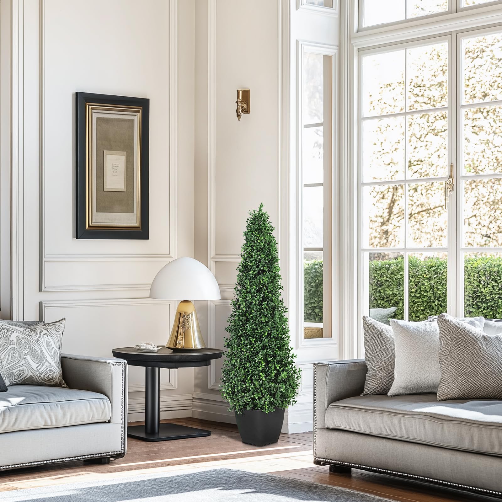 Garvee, pianta artificiale in bosso da 3 piedi con vasi robusti per uso interno ed esterno, verde tutto l'anno, realistica e facile da curare, decorativa per patio e ingresso.