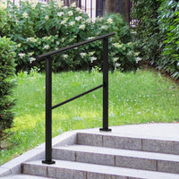 Corrimano in metallo Garvee per scale esterne, regolabili in altezza, antiscivolo, in ferro robusto per scale in cemento e portici