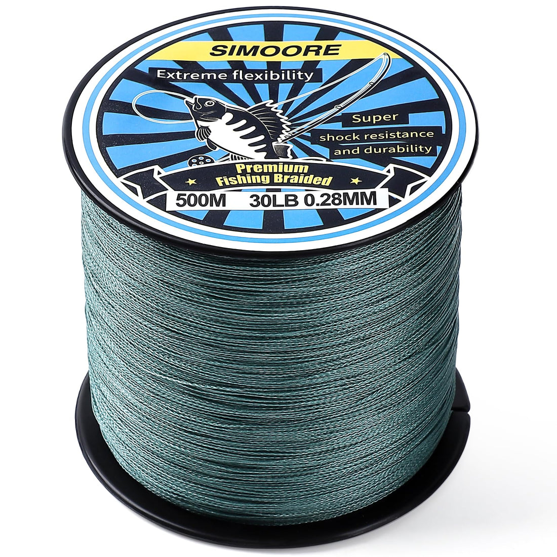 Garvee Línea De Pesca Trenzada 4 Hebras PE 100% Resistente Abrasión Verde Oscuro 500m 30Lb 40Lb Para Agua Dulce Y Salada