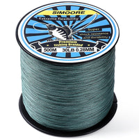 Garvee Línea De Pesca Trenzada 4 Hebras PE 100% Resistente Abrasión Verde Oscuro 500m 30Lb 40Lb Para Agua Dulce Y Salada
