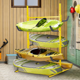 Garvee Kayak Storage Rack Heavy Duty Freestanding Altezza Regolabile Braccioli Imbottiti Acciaio Resistente alla Ruggine Per 4 Kayak Interni ed Esterni
