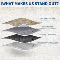 Tappeto Garvee Boho, Soggiorno, Grande, Vintage, Lavabile, Pelo Corto, Antiscivolo, Beige, 160x230 cm