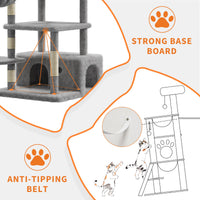 Albero per gatti Garvee Large da 66 pollici con tiragraffi in sisal per giocare e riposare al chiuso, multilivello, comodo e stabile