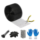 Garvee Rete Protettiva per Pannelli Solari 15,24 cm x 30,48 m PVC Rivestito con Clip e Fascette Kit Completo per Controllo Uccelli e Animali Nero - Tynw-6X100 Protective Net
